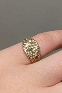 Alexandra Dodds: Alexandra Dodds Pinky Signet - 9ct Yellow Gold/Gems