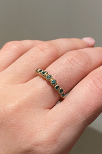 Alexandra Dodds Creature Ring - 9ct Yellow Gold Lab Emerald
