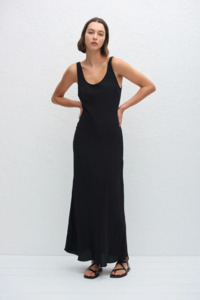Designer Nz Matteau: Matteau Bias Tank Dress - Black