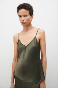 Silk Laundry Bias Cut Cami - Pine