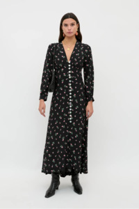 Designer Rixo: Rixo Avalyn Dress - Sienna Bud Black