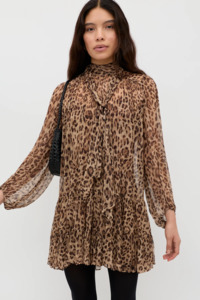 Rixo Anaya Dress - Mila Leopard Brown