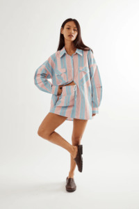 Commonplace Essentials: Commonplace Essentials Eastern Skirt - Baby Blue/Pink