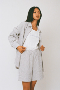 Commonplace Essentials: Commonplace Essentials Beech Cottage Shorts - Black/White Stripe