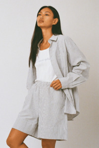 Commonplace Essentials Beech Cottage Shirt - Black/White Stripe