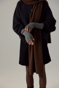 Francie Fingerless Gloves - Granite