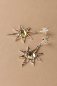 Earrings Nz: Zoe & Morgan Sunburst Earrings 925 Sterling Silver - Lemon Quartz