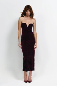 Events: Effie Kats Annora Dress - Wine Velvet