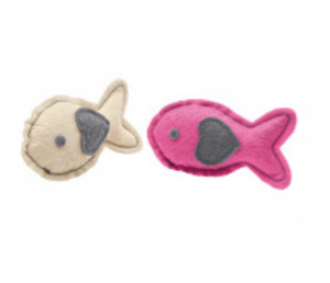 Hunter Cat Toy Fish with Catnip - Cream/Pink/Red/Green