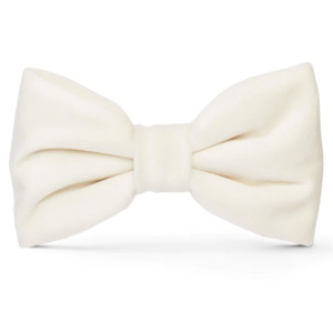 Ivory Velvet Bow Tie