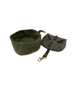Eat: Waxed Canvas Portable Dog Bowl