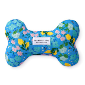Organic Eco Friendly Toys Dog: TFD x Simplified Bees in Bloom Squeaky Bone Dog Toy