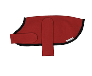 Deep Red Wool Blend Walking Coat