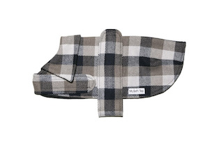 Navy and Tan Check Wool Walking Coat (Lined)