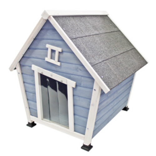 Beach Vibes Blue & White Wooden Dog Kennel - one only!