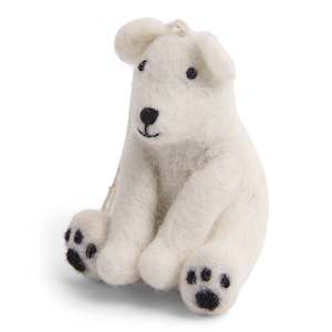 Gifts: Ice Bear Sitting Felted Decoration