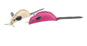 Hunter Long Mouse Cat Toy with Catnip - Cream/Pink/Red/Green