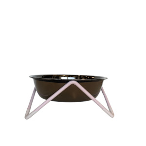 Cats: Luxe Meow Cat (or Mini Woof Dog) Bowl - Blush Base/Nickel Bowl