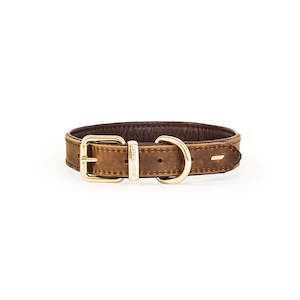 Oxford Leather Dog Collar - Brown
