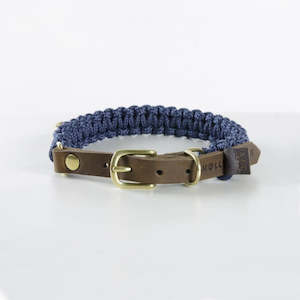 Leather Collars Dog: Touch of Leather Dog Collar - Navy