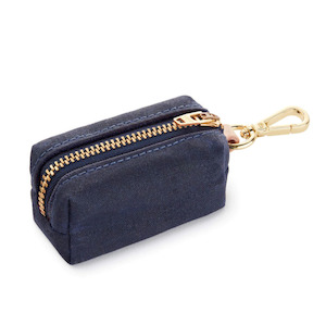 Walk Accessories Dog: Ocean Waxed Canvas Waste Bag Dispenser - Navy Zip