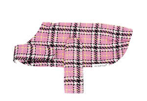 Jackets Dog: Pink Tartan Walking Coat