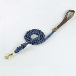 Molly And Stitch: Touch of Leather Leash - Navy