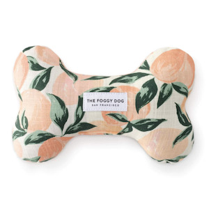 Peaches and Cream Squeaky Bone Dog Toy