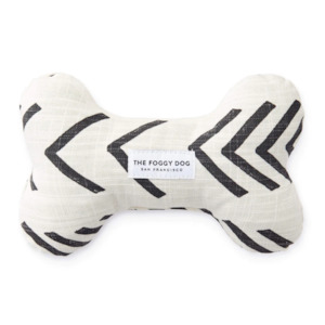 Organic Eco Friendly Toys Dog: Modern Mud Cloth Natural Squeaky Bone Dog Toy