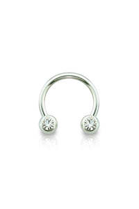 Surgical Steel Horseshoe CZ Ball Ends