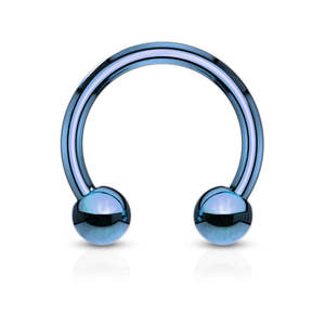 Surgical Steel Horseshoe - Blue