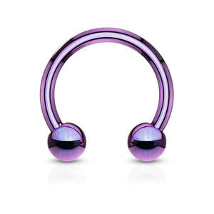 Surgical Steel Horseshoe - Purple