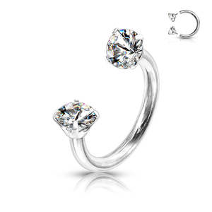 Surgical Steel Internally Threaded Horseshoe CZ Ends