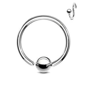 20g Surgical Steel Ball Attached Ring