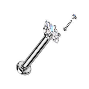 CZ Oval Surgical Steel Labret