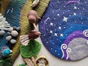 Small World Play: A Map of Dreams and Stars - Wool Felt Stars & Moon Storytelling Playscape