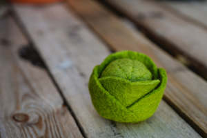 As The Garden Grows: Wool Felt Garden Vegetables - CABBAGE