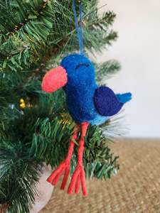 All: Pūkeko - Felted Christmas Decoration