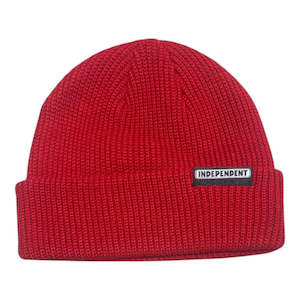 Beanies Scarves: Independent Bar Label Beanie - Red