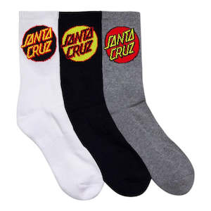Santa Cruz Other Dot Crew Sock 3pack - Black/White/Marl