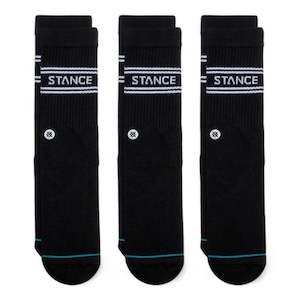 Socks: Stance Basic 3 Pack Crew Socks - Black