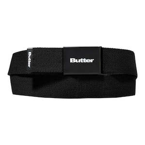 Belts: Butter Goods Logo Woven Belt - Black