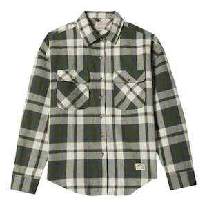 Shirts: Brixton Bowery Vintage Flannel - Green/Blue