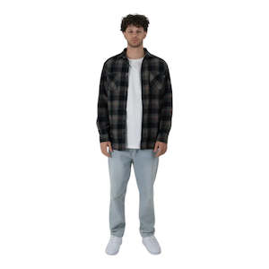 Crate Mason Flannel Shirt - Black/Navy/White