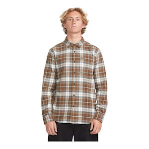 Shirts: Volcom Caden Plaid Shirt - Dark Earth
