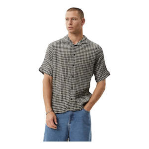 Afends Asta Seersucker Check Shirt - Steel