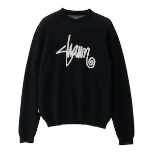 SDouble Shawn Script Sweater - Black