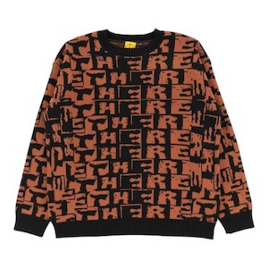 Knitwear Jerseys: There Torn Jacquard Knit Sweater - Black/Brown