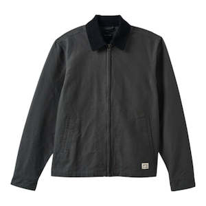 Jackets Vests: Brixton Mechanic Garage Zip Jacket - Washed Black