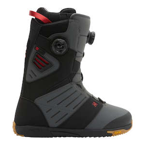 Boots: DC Men’s Judge BOA Snowboard Boots 2025 - Black/Grey/Red